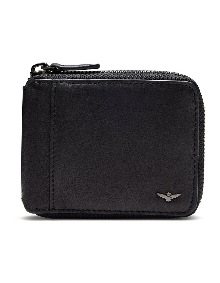 Montoro Leather Zip Wallet in Black