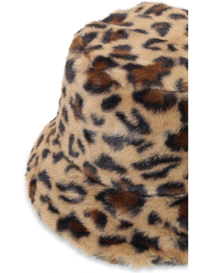 Simona Bucket Hat in Dark Leopard
