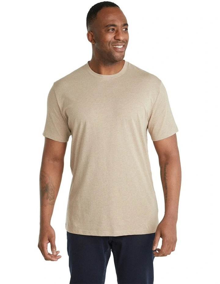 Essential Crew Neck Tee in Stone Marle