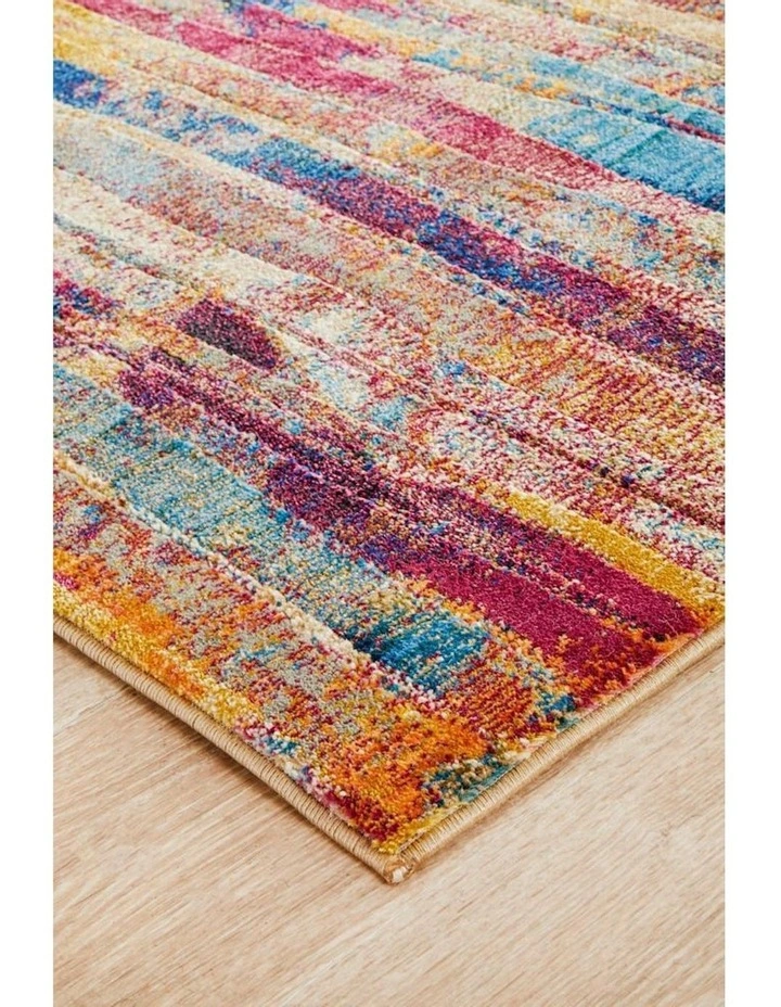 Dreamscape Strokes Modern Runner Rug in Multi