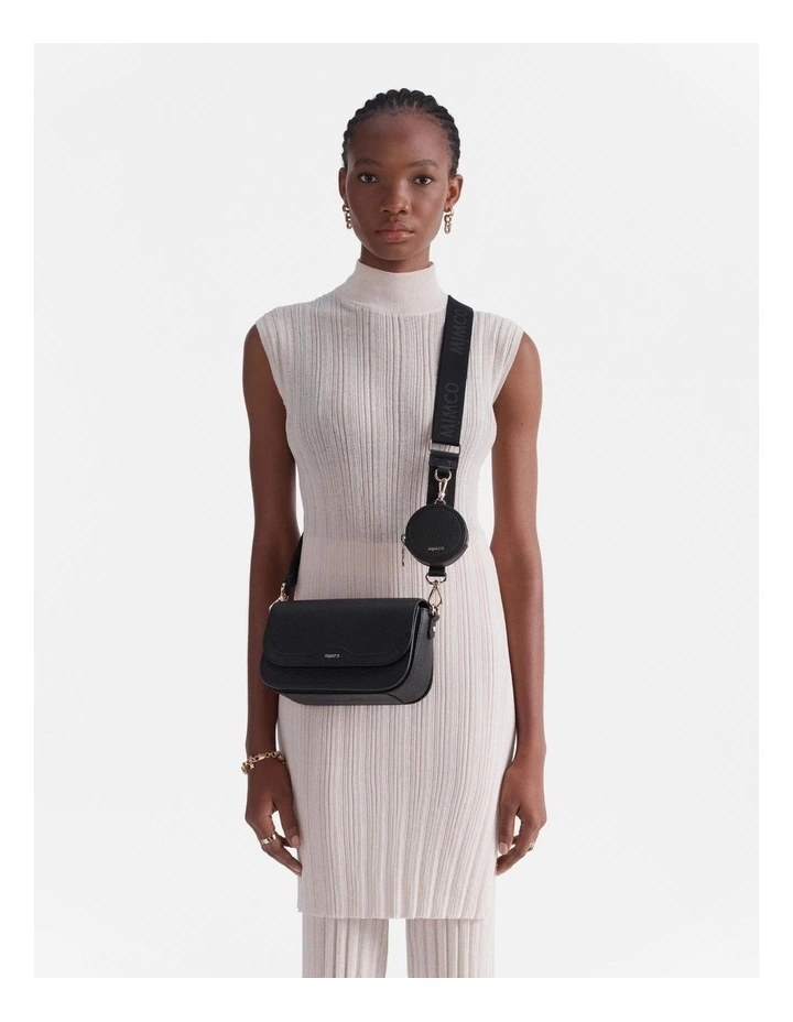 Jett Concertina Crossbody Bag in Black Light Gold
