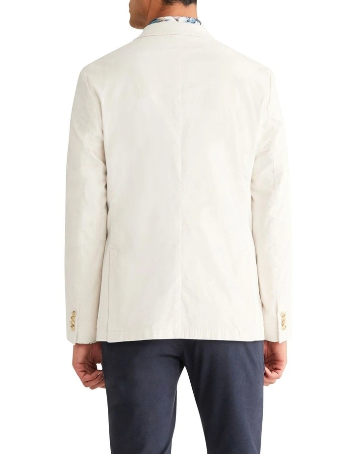 Slim 28 Wale Cord Blazer Jacket in Ecru