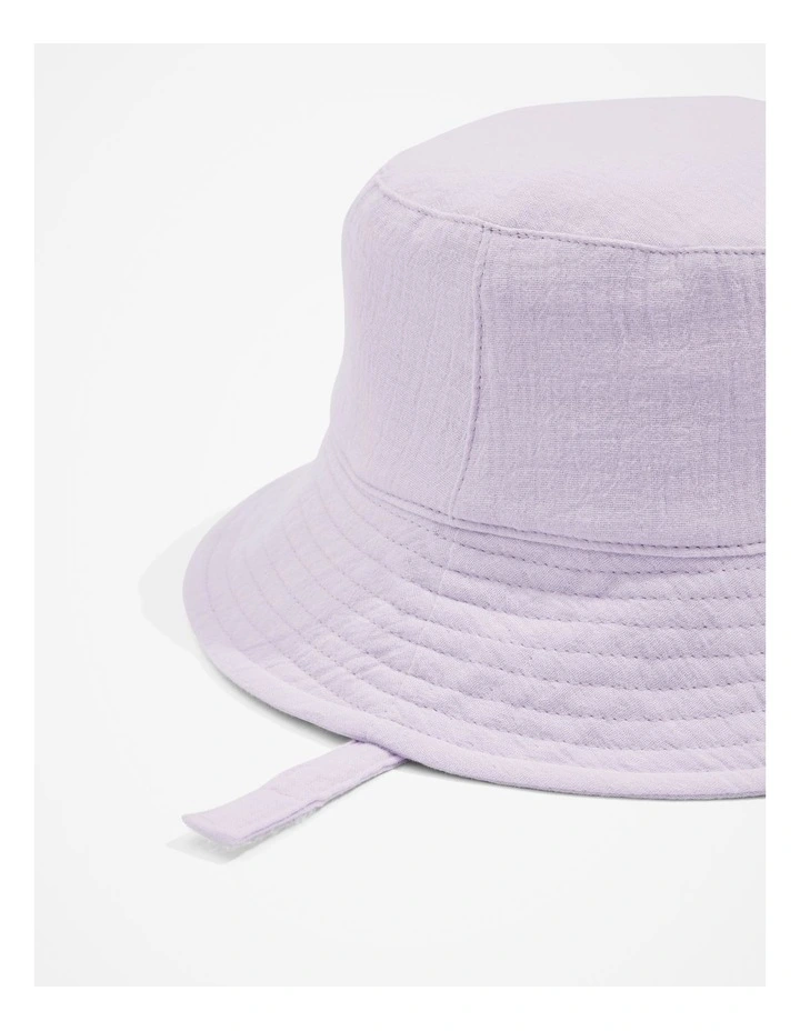 Organically Grown Cotton Textured Bucket Hat in Lilac