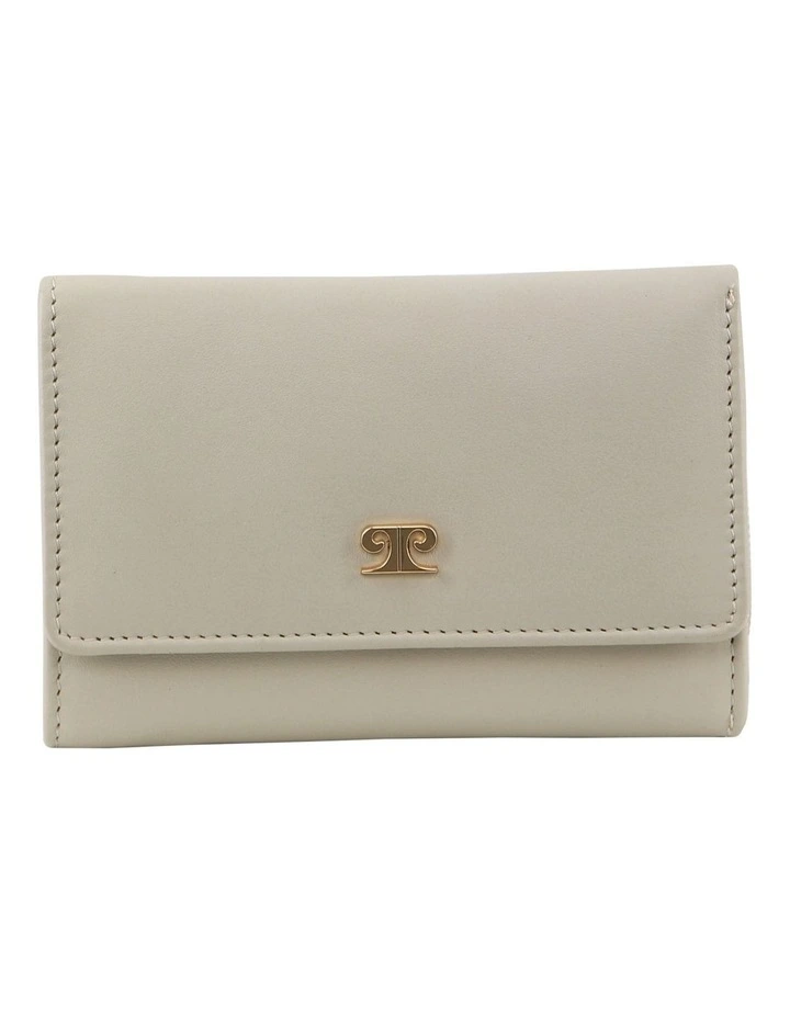 Leather Large Tri-Fold Wallet in Bone