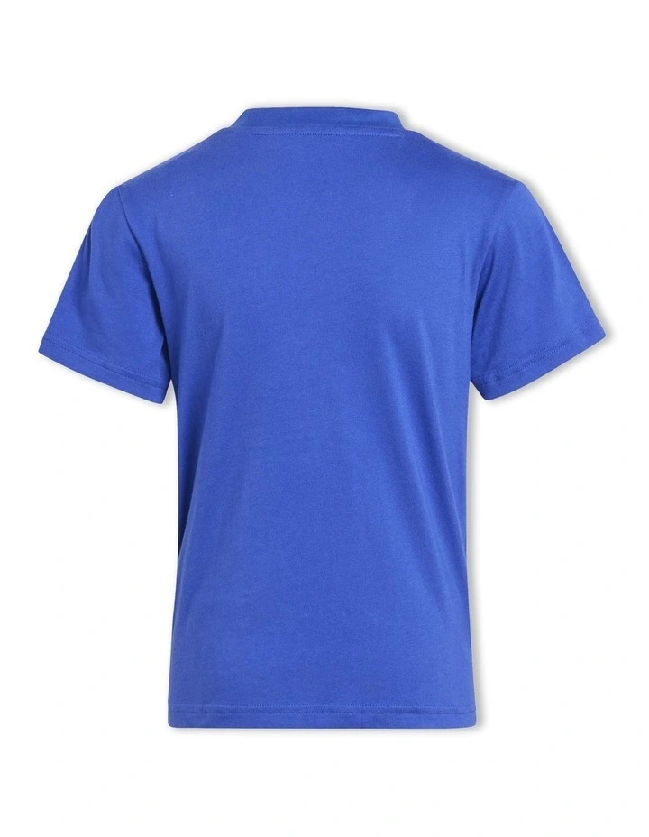 Essentials 3-Stripes Cotton T-shirt in Semi Lucid Blue/White