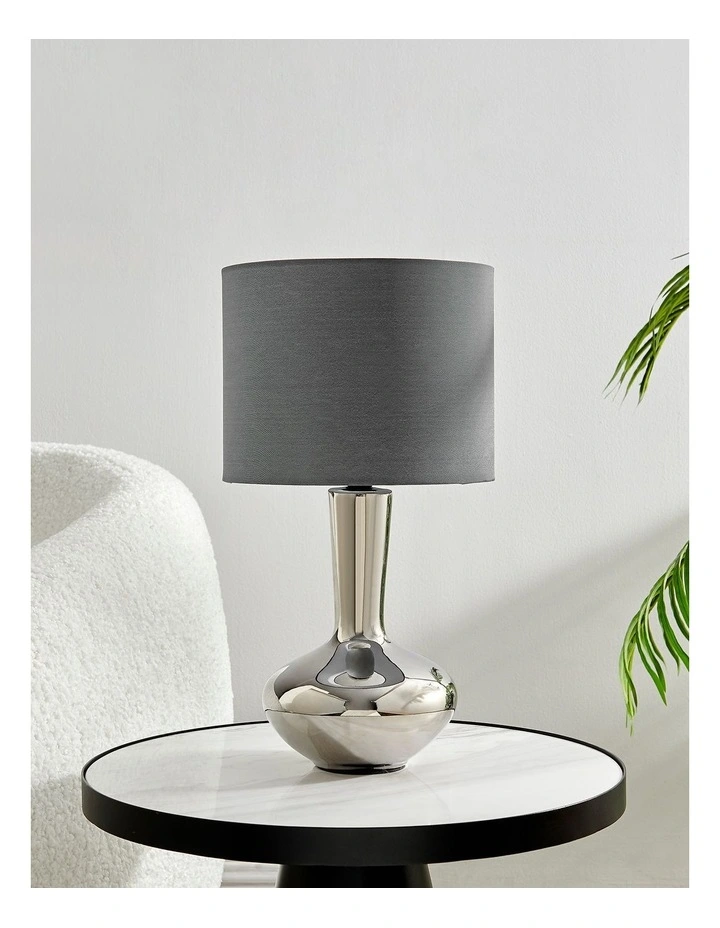 Istanbul Bedside Table Lamp in Polished Charcoal