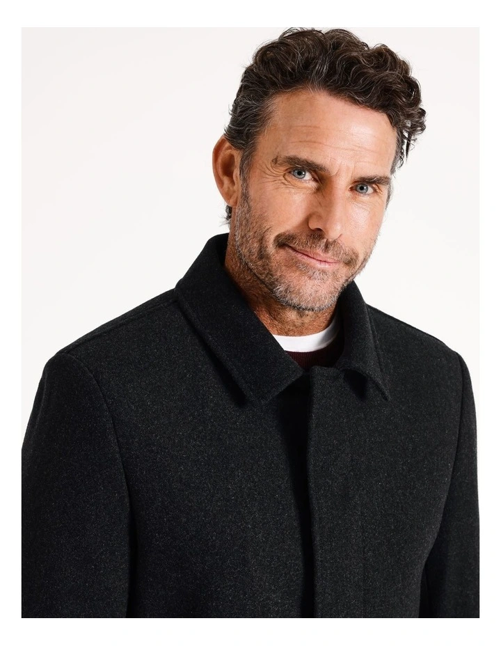 Norton Wool Blend Car Coat in Charcoal