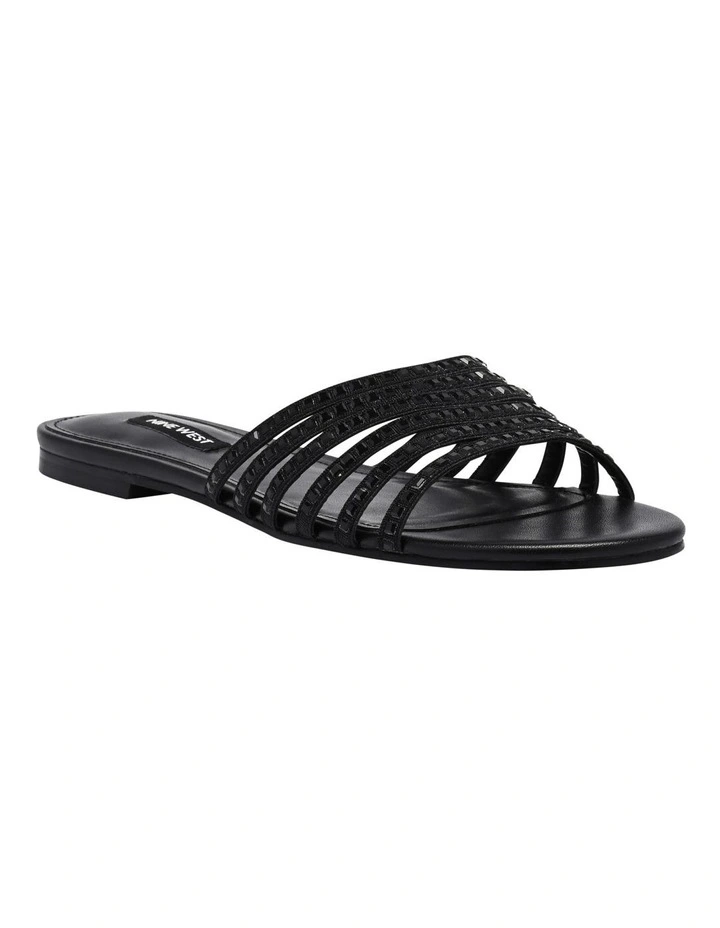 Lacee Flat Sandal in Black