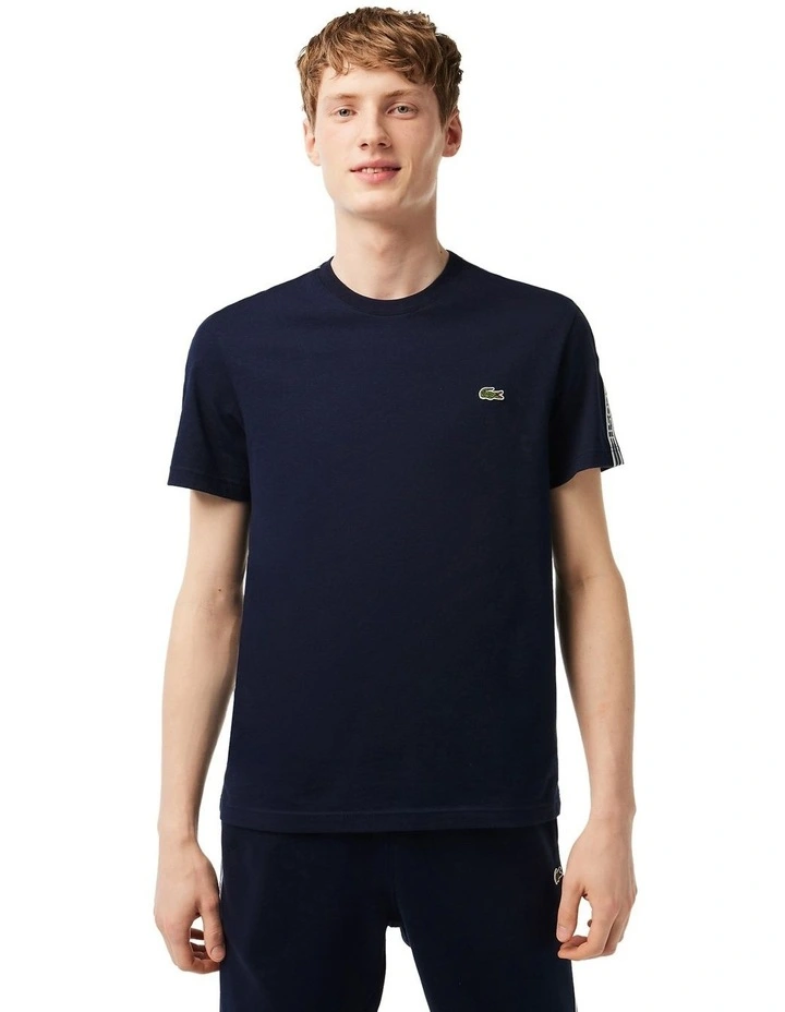 Logo Tape Jersey T-shirt in Navy