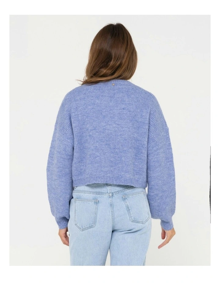 Sundae Long Sleeve Crew Neck Knit in Blue