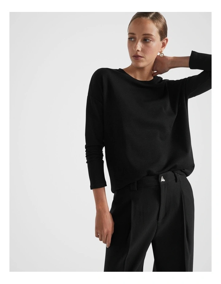 Babywool Curve Hem Top in Black