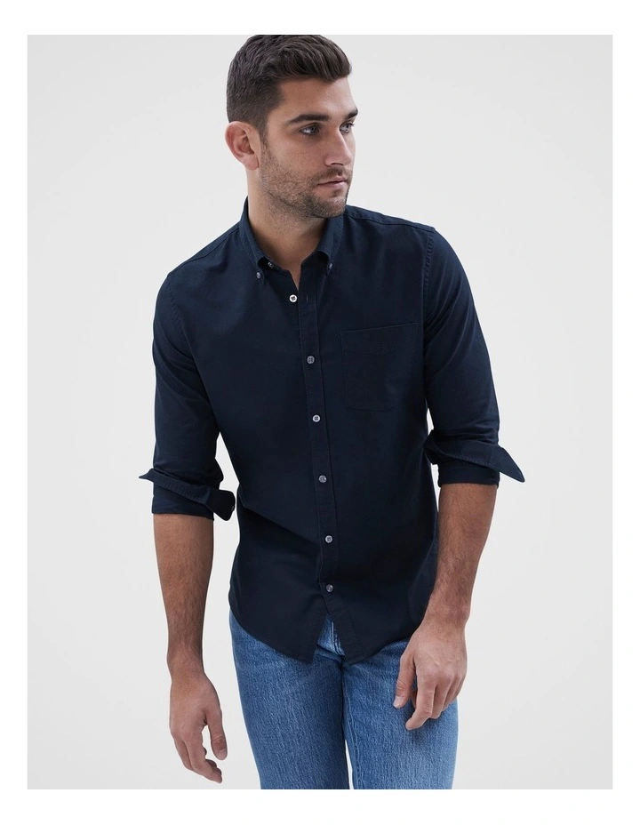 Oxford Slim Fit Shirt in Navy