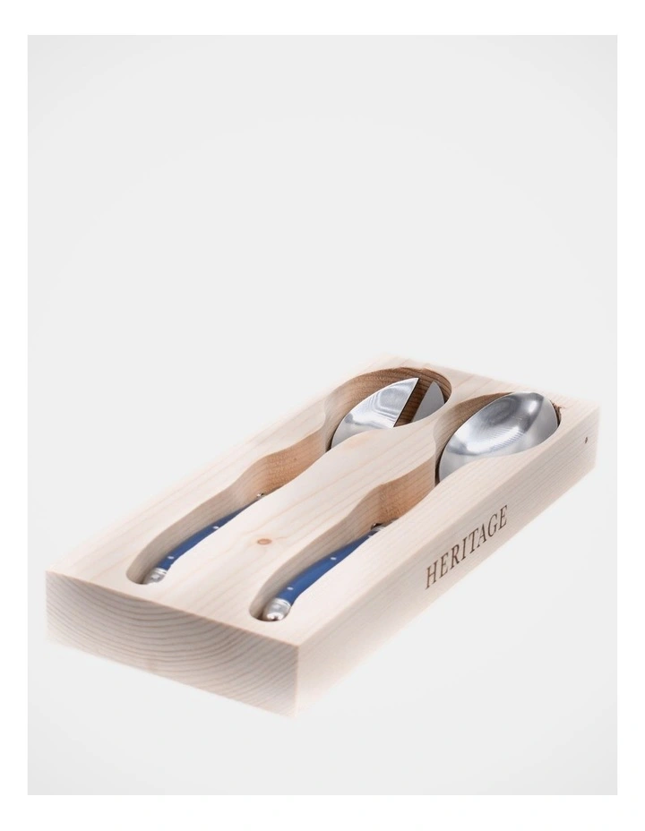 Laguiole Sophistique 2 Piece Salad Server Set in Blue
