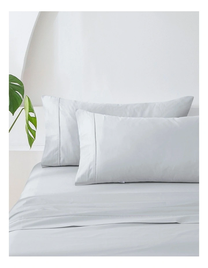 500TC Cotton Sateen Standard Pillowcase (Twin Pack) in Silver