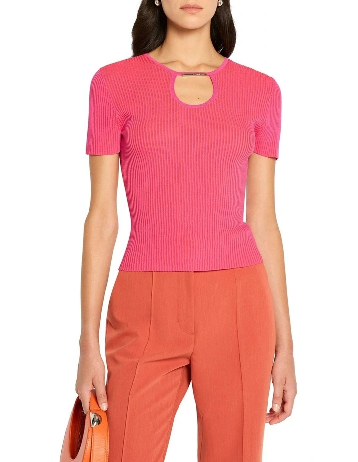 Sugar Pill Knit Top in Dawn Pink