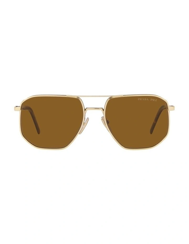 PR 59YS Gold Polarised Sunglasses