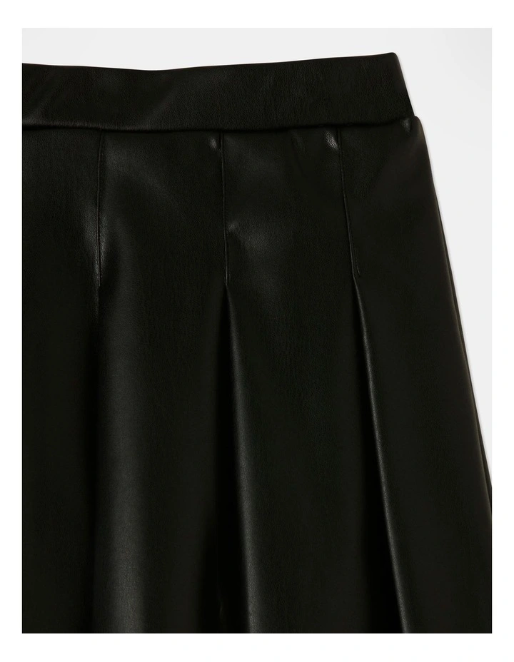 Faux Leather Skirt in Black