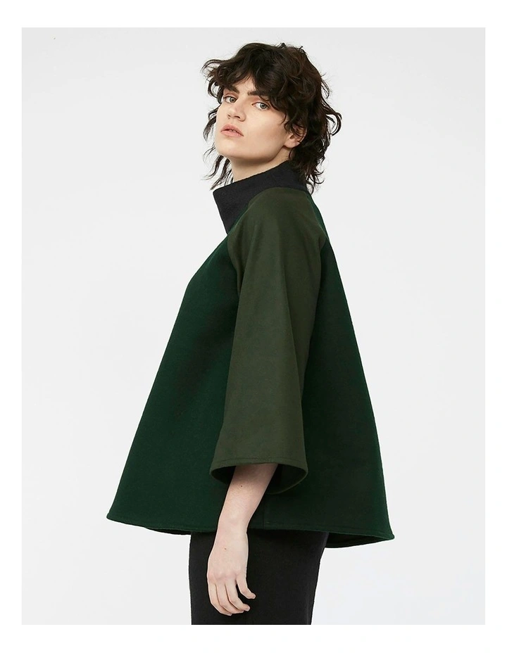 Mosaic Mock Neck Jumper in Green/Black