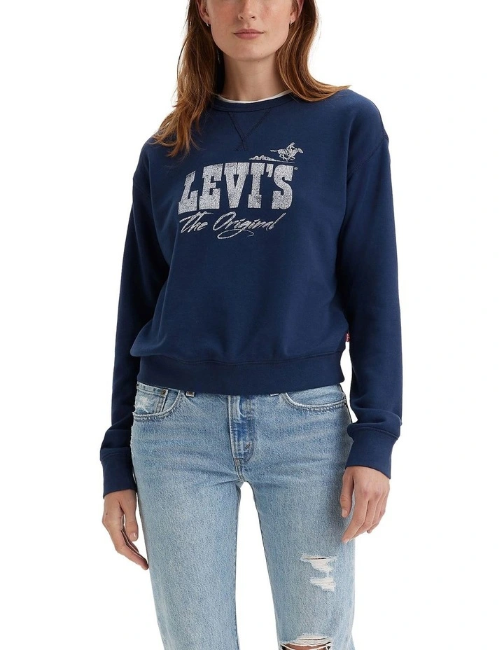 Graphic Signature Crewneck Sweatshirt in Naval Academy