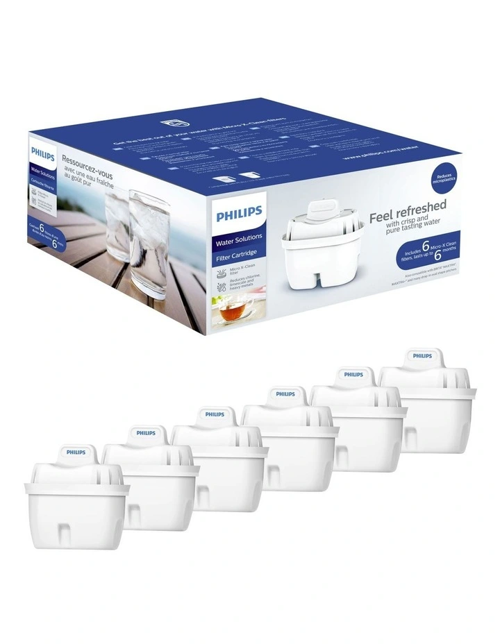 4 Stage Micro X-Clean Water Jug Filter Cartridge 6 Pack in White
