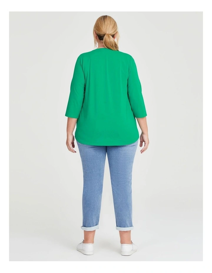 Australian Cotton 3/4 T-shirt in Eden Green