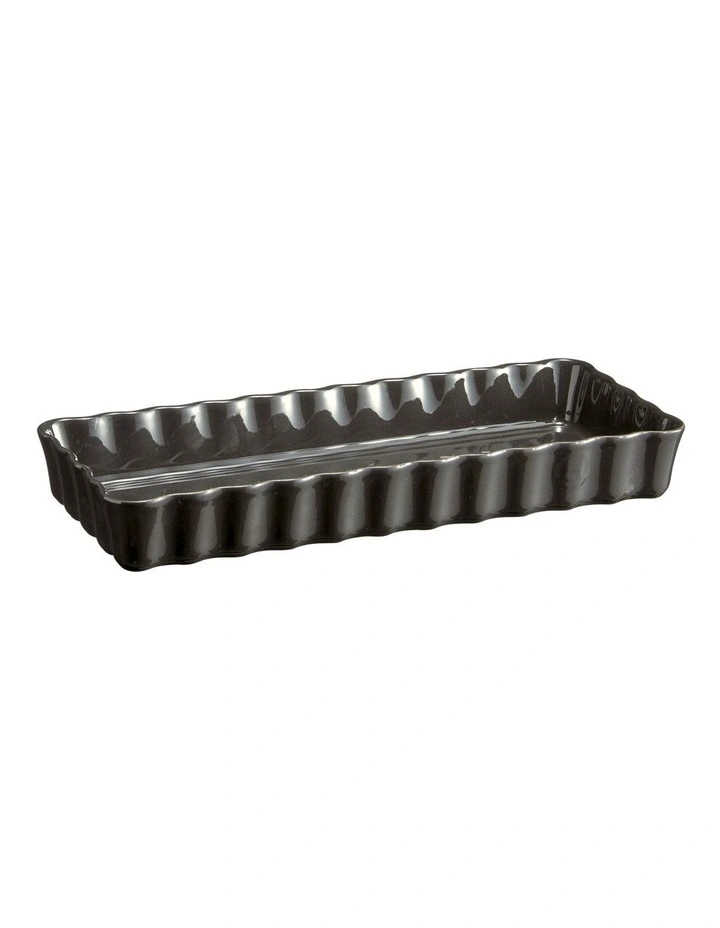 Slim Rectangular Tart Dish 36x15cm in Charcoal
