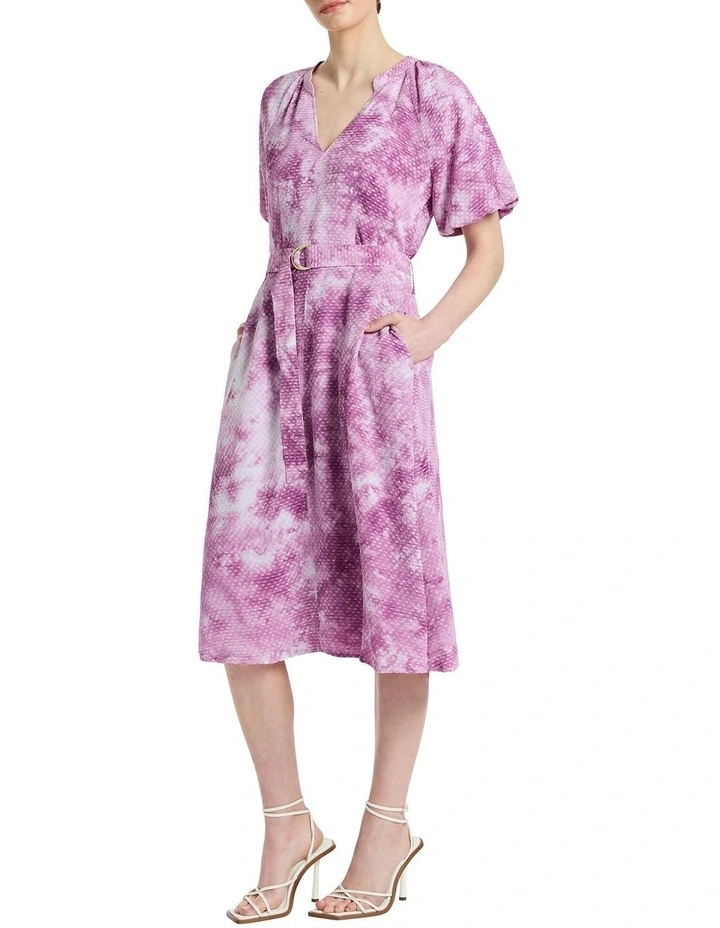 Coralie Textured Dress in Dusk Multi