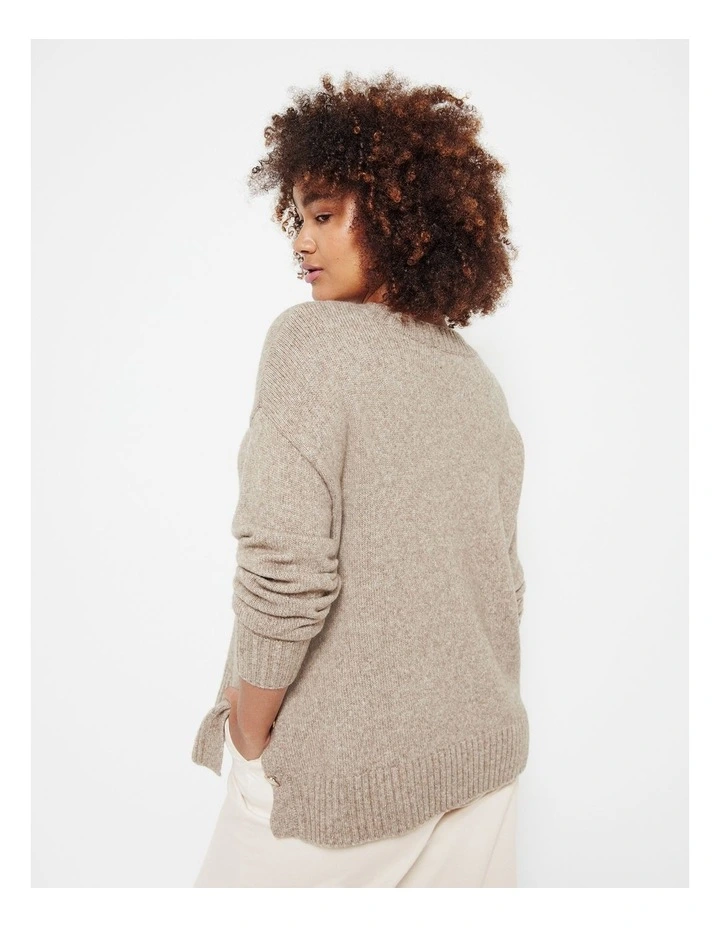 Luxe Crew Neck Knit in Oat Marle
