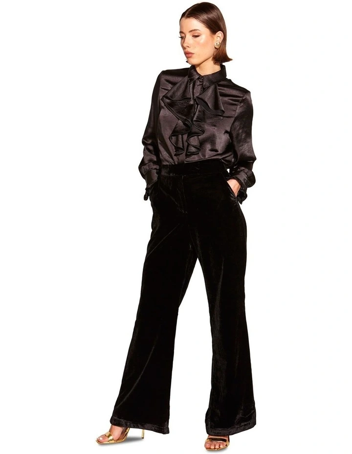 Mustang Sally Velvet Pants in Black