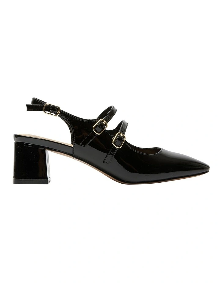 Tessa Heeled Shoes in Black Patent Leather