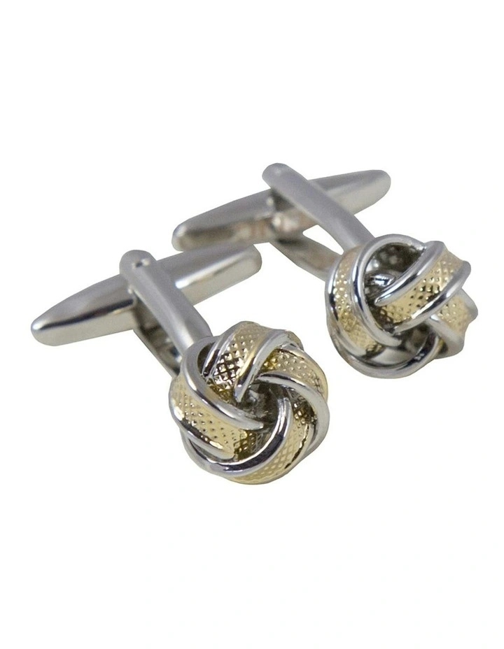Banded Knot Cufflink in Gold