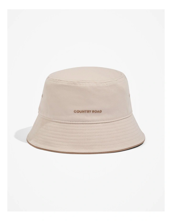 Branded Bucket Hat in Natural