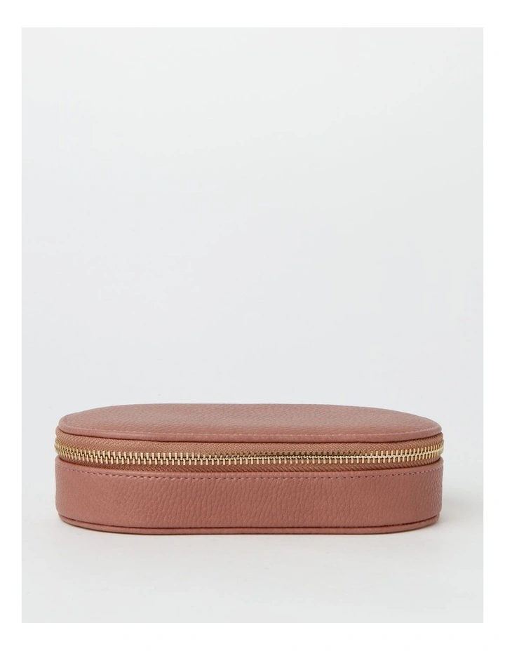 Flat Oval Jewellery Case In Pink