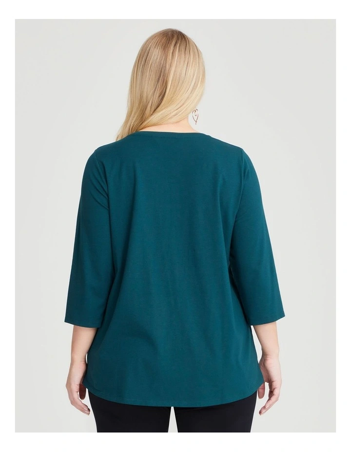 Australian Cotton 3/4 T-shirt in Evergreen