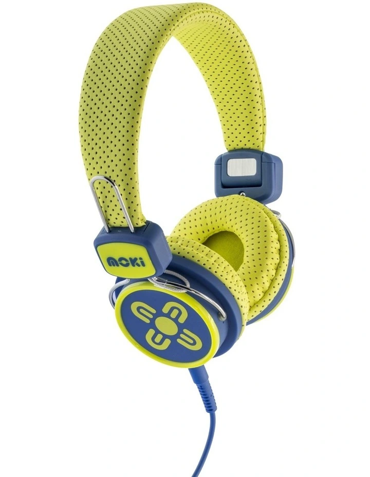 Yellow/Blue Kids Safe Volume Limited Headphones