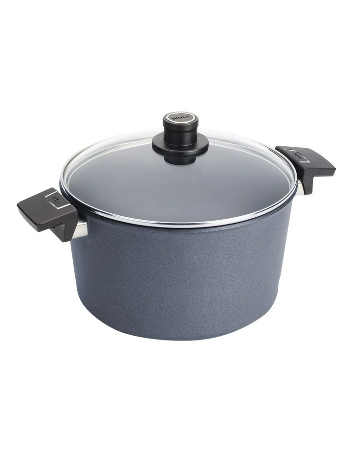 Diamond Lite Induction Stock Pot with Lid 28cm 7.5L in Black