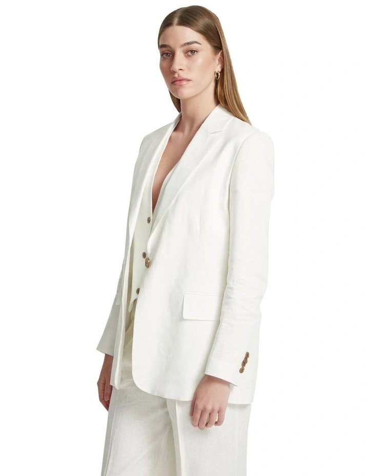 Willow Linen Jacket in Ivory