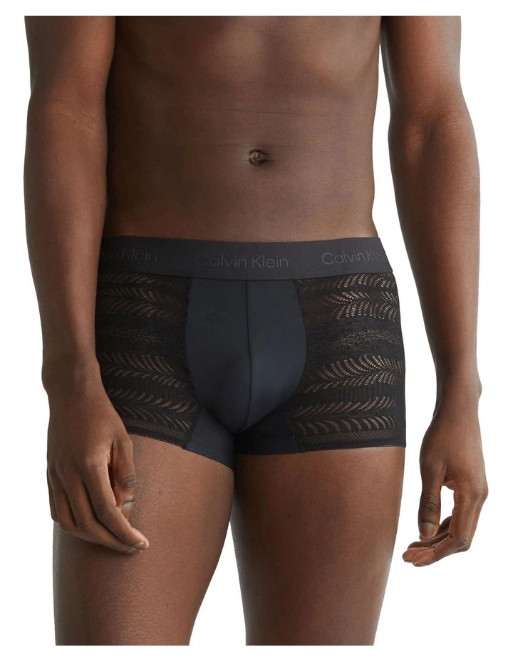 Minimalist Micro Lace Low Rise Trunk in Black