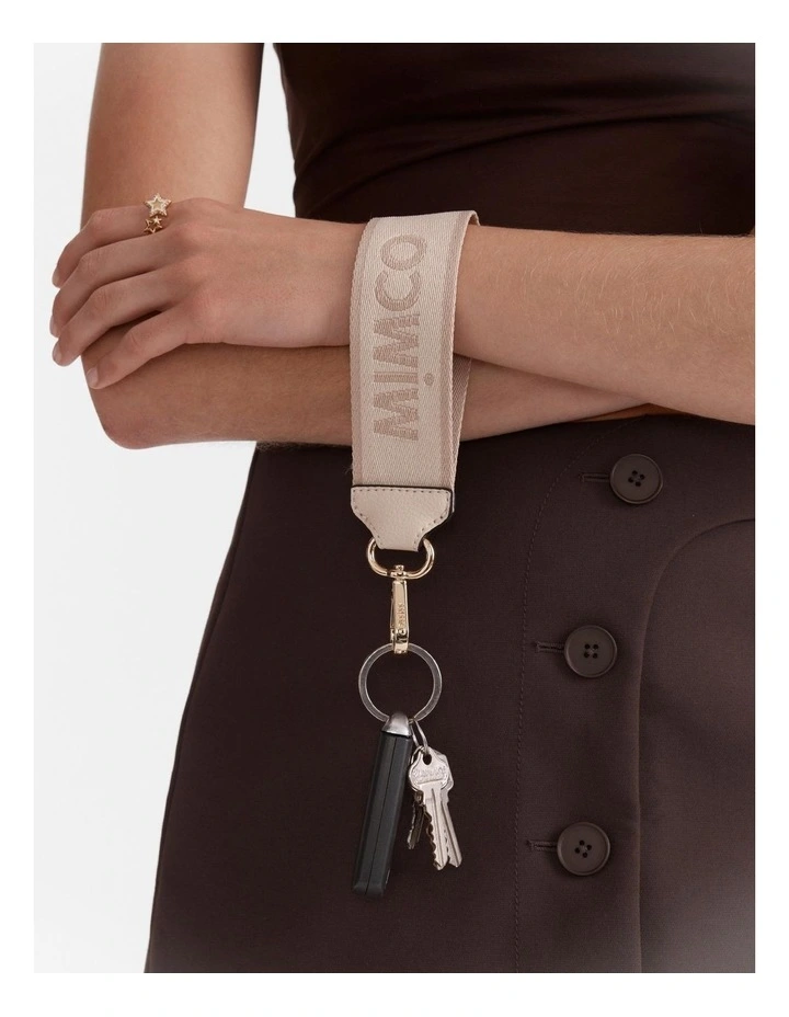 Stripe Webbing Wrist Strap in Pearl