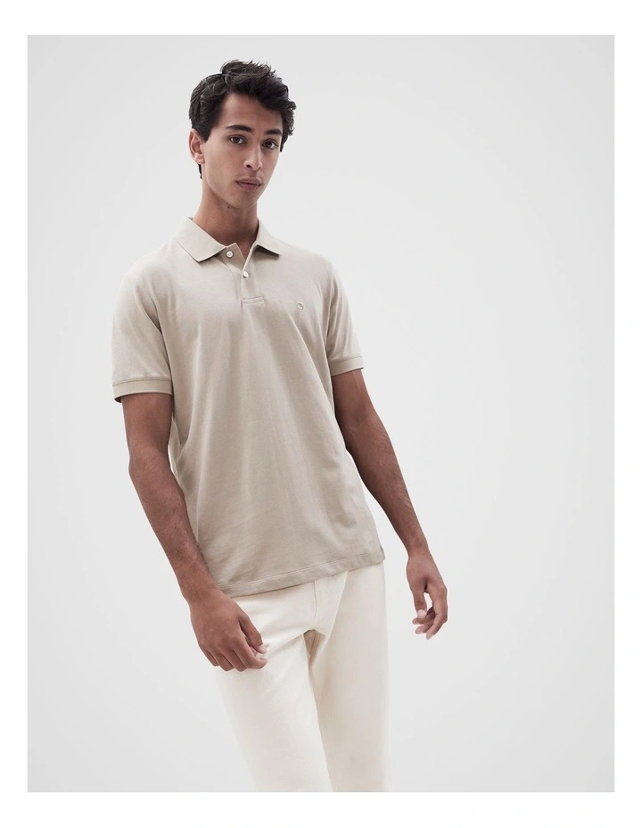 Classic Jersey Polo Shirt in Taupe