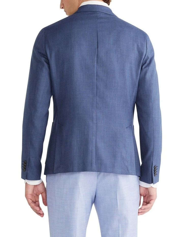 Textured Slub Blazer in Blue