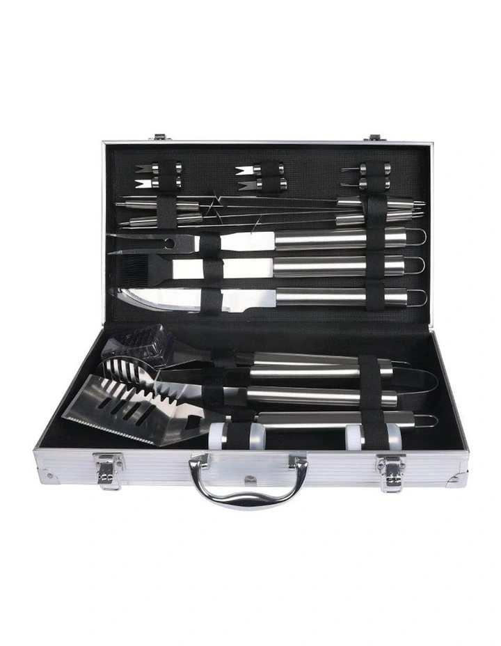 Moyasu BBQ Tool Set 18 Pieces in Silver