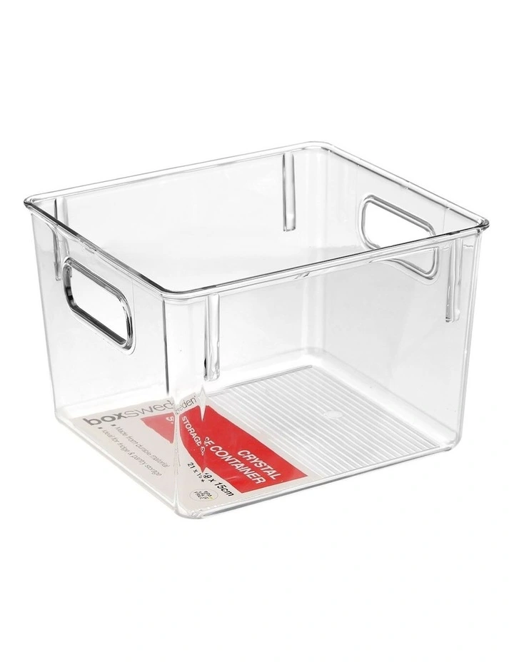 Crystal Plastic Medium Storage Container 21cm in Clear