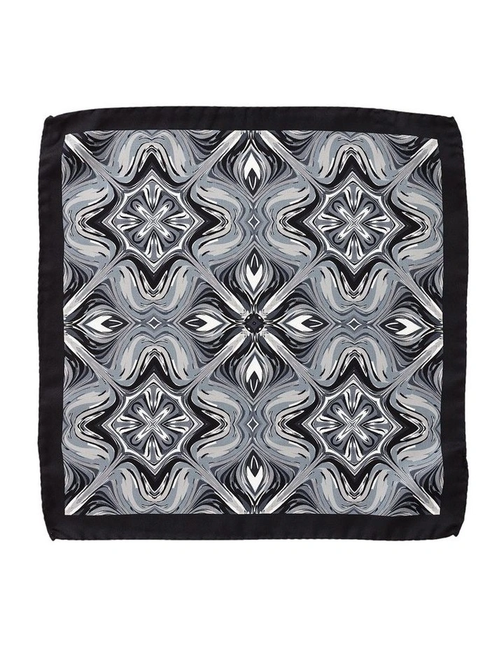 Oil On Water Silk Pocket Square in Black