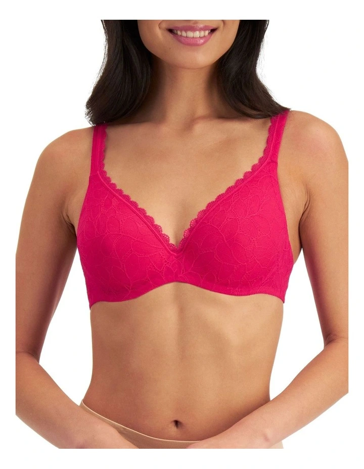 Barely There Lace Contour Bra in Hot Hibiscus