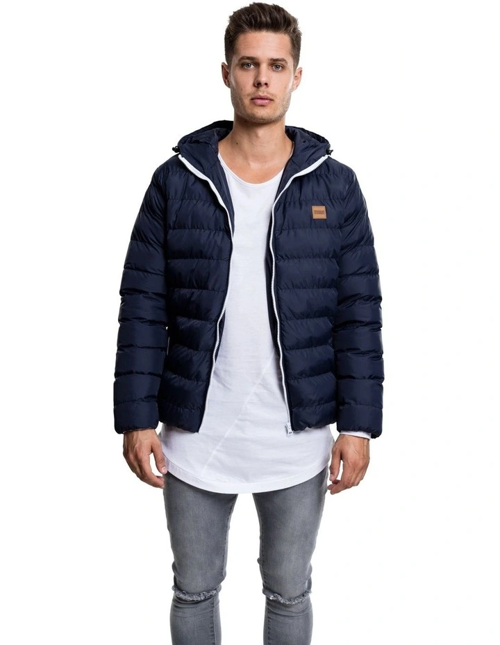 Hooded Bubble Jacket in Navy