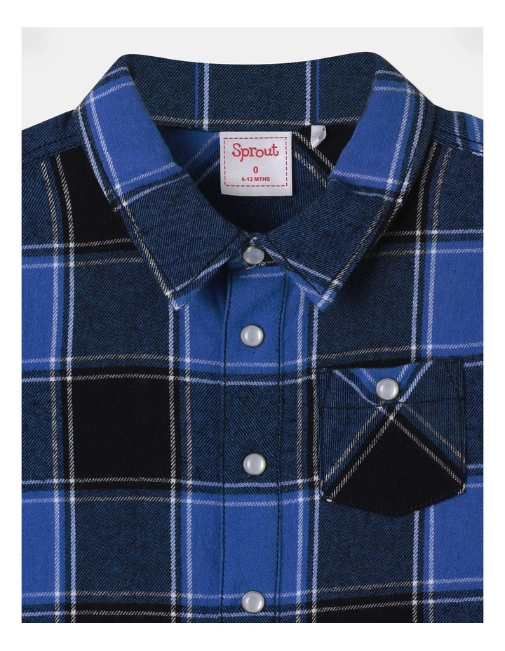 Long Sleeve Overshirt in Bright Blue