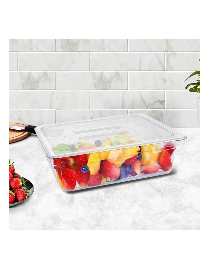 Gastronorm GN Pan 1/2 Food Tray Storage with Lid 150mm in Clear