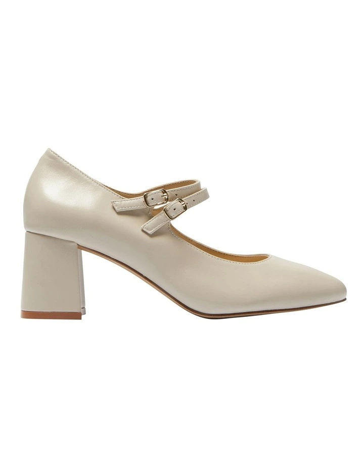 Claire Heeled Shoes in Ivory Leather