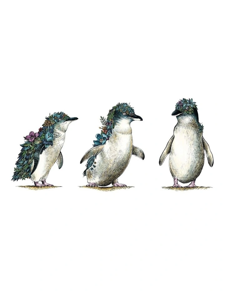 Marini Ferlazzo Australian Penguin Parade Tea Towel 50x70cm in White